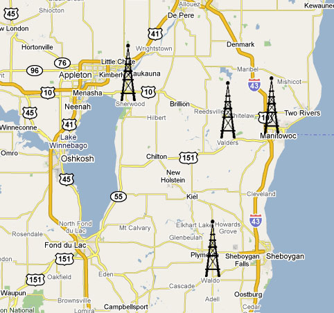 Frank's Radio Service Coverage Map